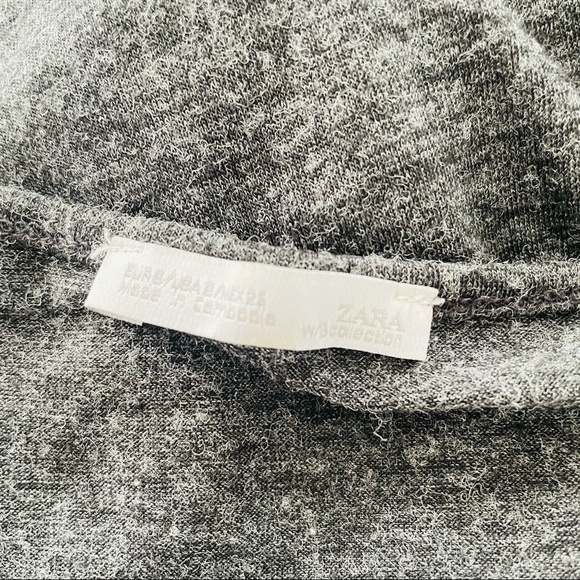 Zara cold shoulder grey jersey long sleeve top - Picture 4 of 4